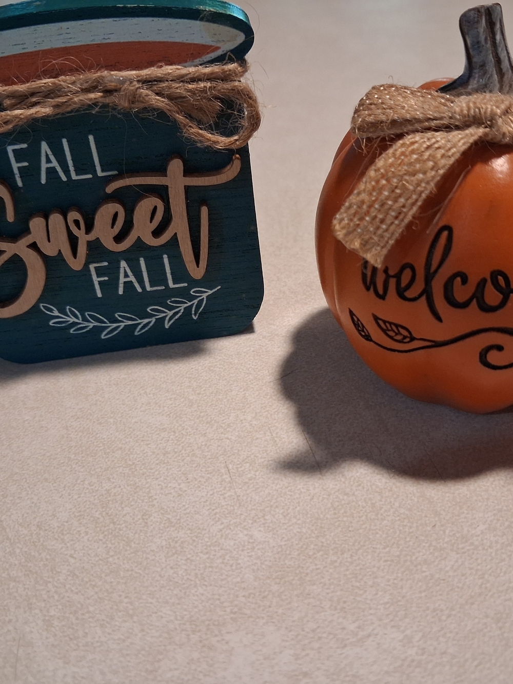 Autumn Welcome Pumpkin and Sweet Fall Sign Home Accents - Orange & Teal
